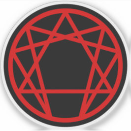 Das Enneagram (rot auf schwarz) Aufkleber