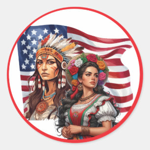Das Erbe der indianischen/mexikanischen Kultur – D Runder Aufkleber