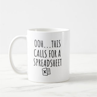 Das erfordert eine Tasse für die Tabellenkalkulati