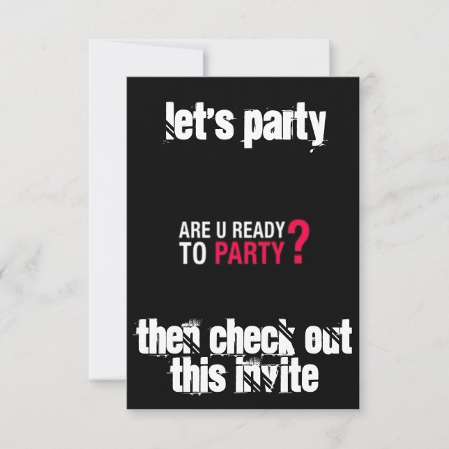 DAS ERGEBNIS ***BEREIT AUF PARTY*** PARTY EINLADUN EINLADUNG (Vorderseite)