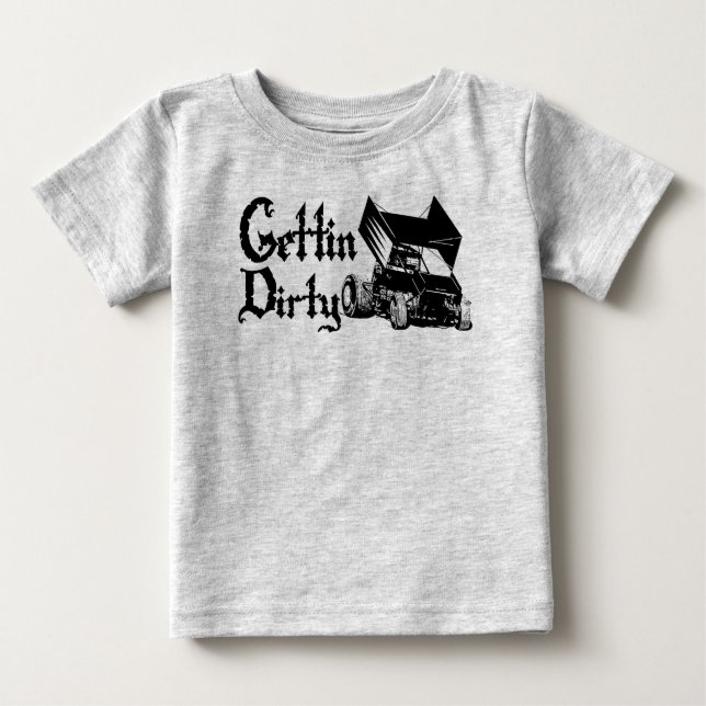 Das Erhalten schmutzig sprinten Auto Baby T-shirt (Vorderseite)