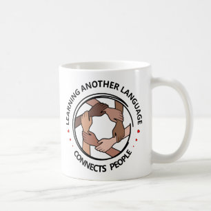 Das Erlernen einer anderen Sprache verbindet Mensc Kaffeetasse