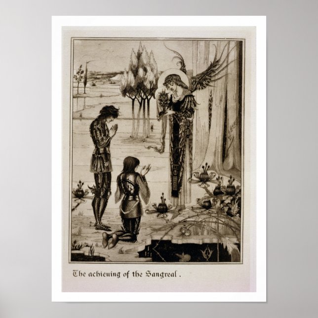 Das Erreichen des Sangreal, von 'Le Morte d'Ar Poster (Vorne)