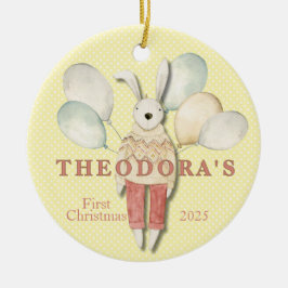Das erste Baby des gestopften Tierkaninchens Keramik Ornament