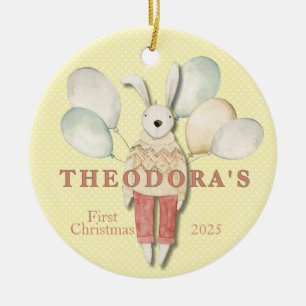 Das erste Baby des gestopften Tierkaninchens Keramik Ornament
