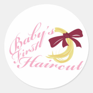 Das erste Haarschnitt für Baby Runder Aufkleber