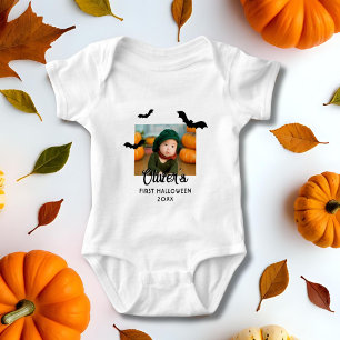Das erste Halloween-Black-Bats-Foto des Babys Baby Strampler