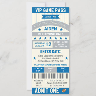 Das erste Jahr nach unten! Fußball Ticket Geburtst Einladung