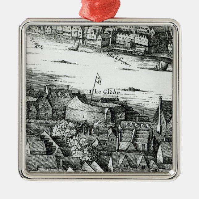Das erste Kugel-Theater oder Rosen-Theater Ornament Aus Metall (Vorne)