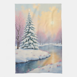 Das erste Licht des Winters Geschirrtuch