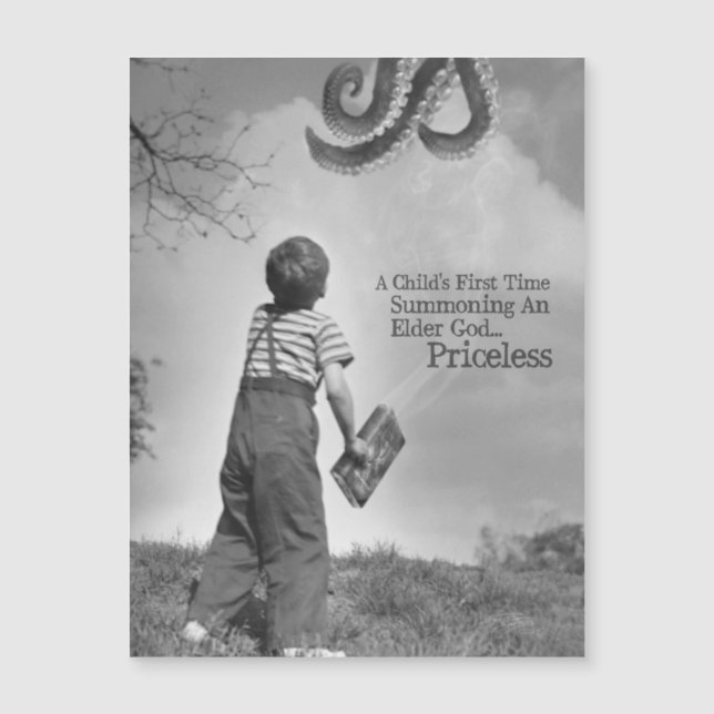 Das erste Mal des Kindes, das einen älteren Gott Magnetkarte (Vorderseite)