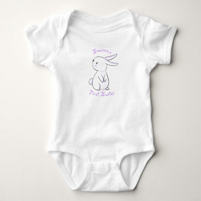 Das erste Ostern des Babyjungen mit niedlichem son Baby Strampler (Vorderseite)