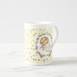 Das erste Ostern des Babys. Kleiner Engel mit Lamm Prozellantasse