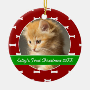 Das erste Weihnachten der roten und grünen Keramikornament