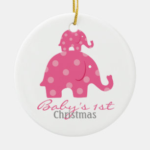 Das erste Weihnachten des Babybabys - Elefanten Keramik Ornament