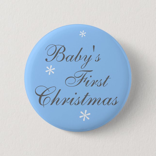 Das erste Weihnachten des Babys (Junge) - Knopf Button (Vorderseite)