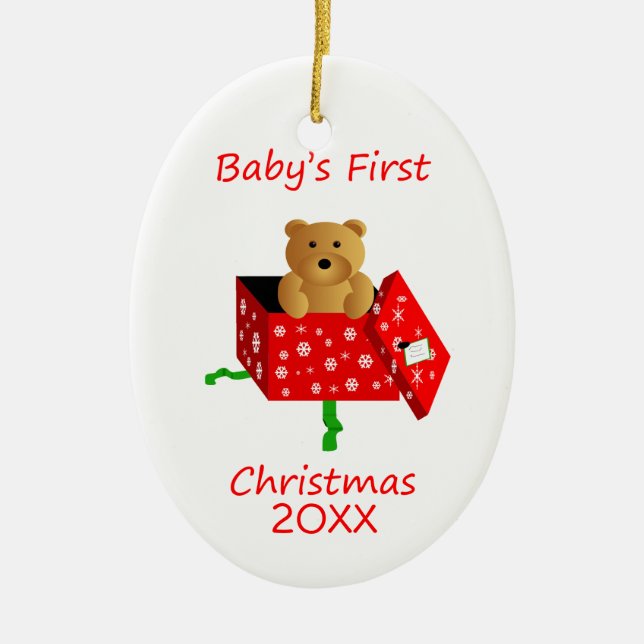Das erste Weihnachten des Babys Keramik Ornament (Vorne)