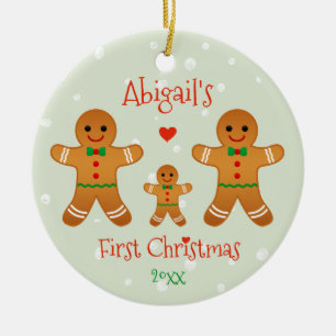Das erste Weihnachten des Babys - Lebkuchen-Männer Keramik Ornament