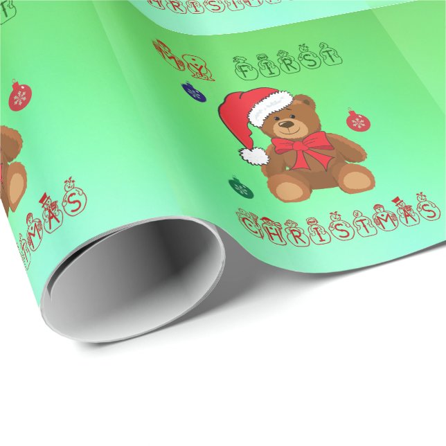 Das erste Weihnachten des Babys - Name besonders Geschenkpapier (Rolleneckpunkt)