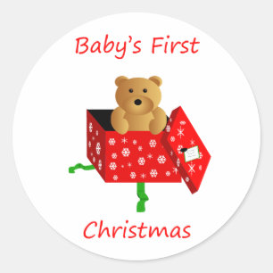 Das erste Weihnachten des Babys Runder Aufkleber