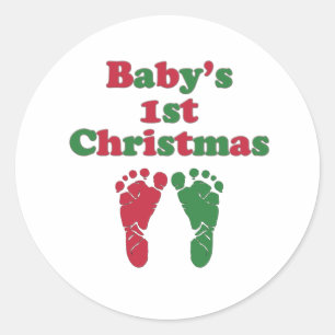 Das erste Weihnachten des Babys Runder Aufkleber