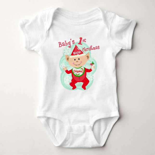 Das erste Weihnachten des personalisierten Babys Baby Strampler (Vorderseite)