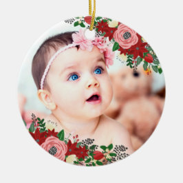 Das erste Weihnachten des Poinsettia-u. der Keramik Ornament