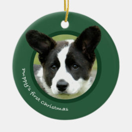 Das erste Weihnachten des Welpen Keramik Ornament