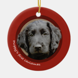 Das erste Weihnachten des Welpen Keramik Ornament