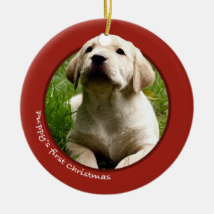 Das erste Weihnachten des Welpen (Labrador Keramik Ornament