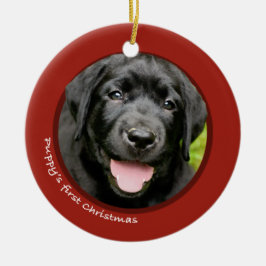 Das erste Weihnachten des Welpen (Labrador Keramik Ornament