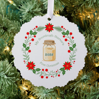 Das erste Weihnachten meines Sauerteigstarters Ornament Karte
