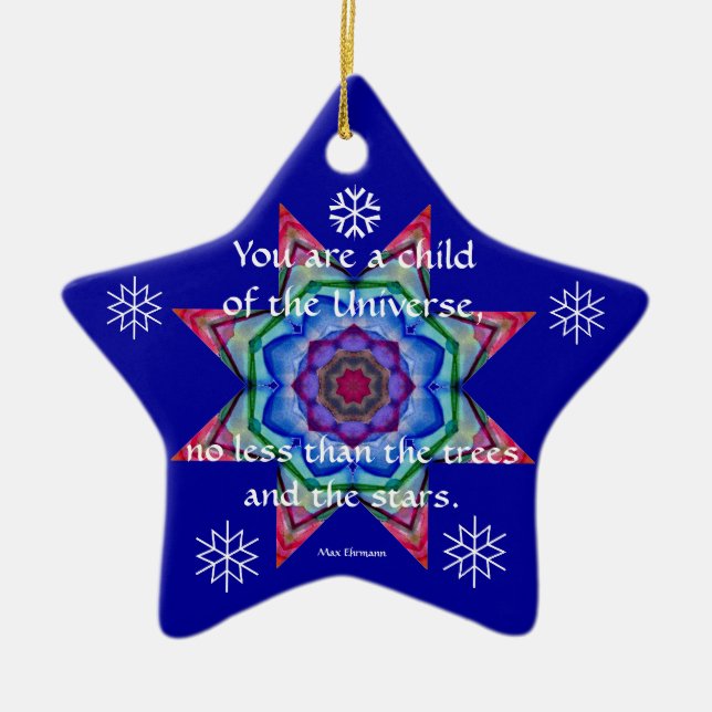 Das erste Weihnachten Ornament.Desiderata.Quote.4 Keramikornament (Vorne)
