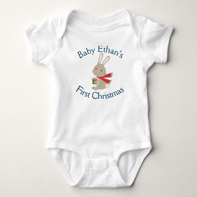 Das erste Weihnachtsbaby des Babys, das individuel Baby Strampler (Vorderseite)