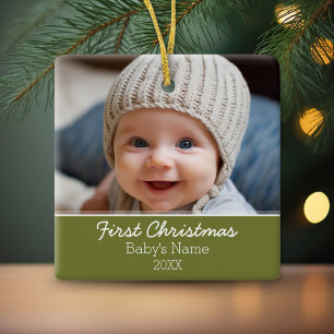 Das erste Weihnachtsfest des Babys - Single auf de Keramikornament