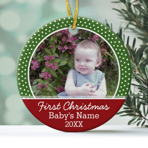 Das erste Weihnachtsfest des Babys - Single auf de Keramikornament