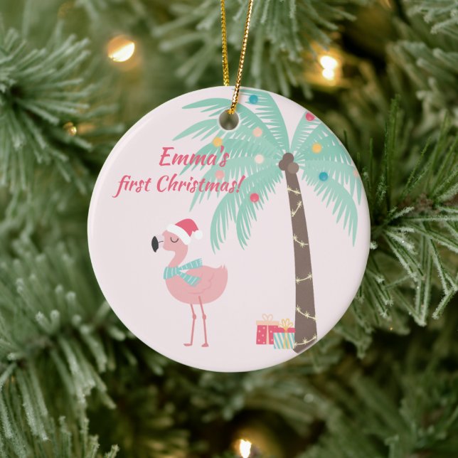 Das erste Weihnachtsfest des Babys - Sweet Santa F Keramik Ornament (Baum)