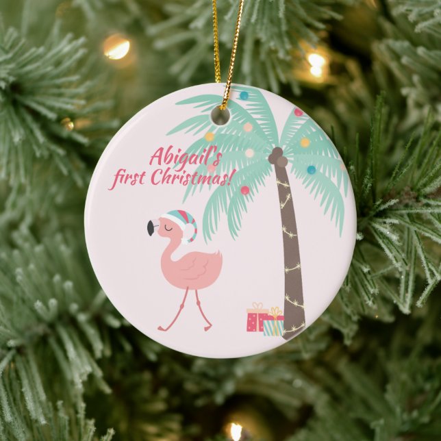 Das erste Weihnachtsfest des Babys - Sweet Santa F Keramik Ornament (Baum)
