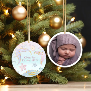 Das erste Weihnachtsfest des Babys unter dem Meerj Keramik Ornament