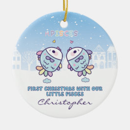 Das erste Weihnachtsfest des Babys von Zodiac Sign Keramik Ornament