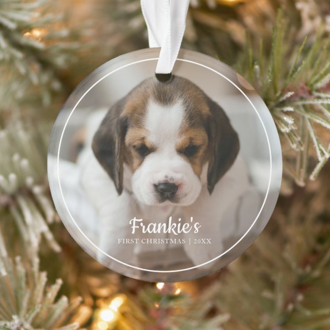 Das erste Weihnachtsfest des modernen Frame Pet-Fo Ornament (Baum)