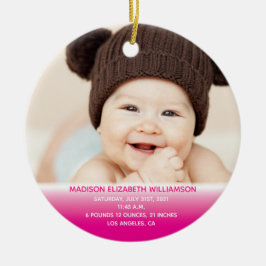 Das erste Weihnachtsfest in Rosa Foto Keramik des  Keramik Ornament