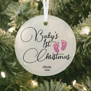 Das erste Weihnachtsgeschenk des Babys, Personalis Ornament Aus Glas