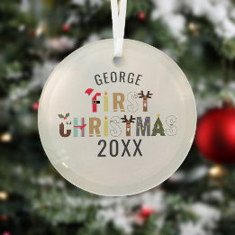 Das erste Weihnachtsglas von Boy Baby Ornament Aus Glas