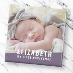 Das erste Weihnachtsjahr des Babys mit maßgeschnei Magnet<br><div class="desc">Dieses einfache und moderne Design besteht aus serifenloser Typografie. Fügen Sie ein benutzerdefiniertes Baby-Foto hinzu.</div>