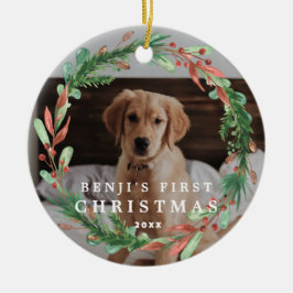 Das erste Weihnachtskranz-Foto meines Hauses Keramik Ornament
