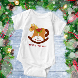 Das erste Weihnachtsrockpferd des Babys Baby Strampler