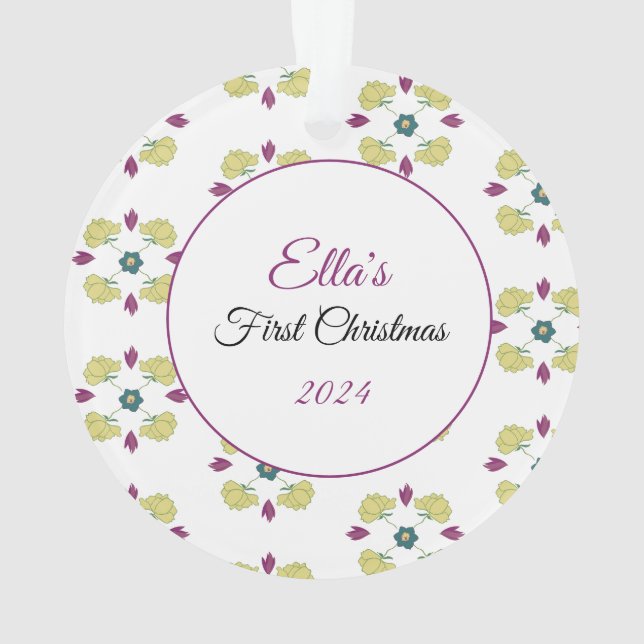 Das erste Weihnachtsschmuck des Babys Ornament (Rückseite)