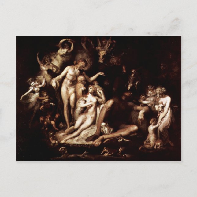 Das Erwachen der Märchenkönigin Titania durch Füss Postkarte (Vorderseite)