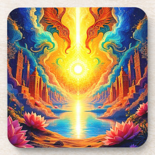 Das Erwachen einer göttlichen Lichtstadt Getränkeuntersetzer